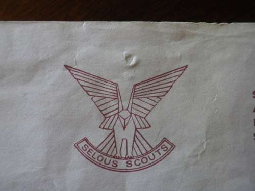 RHODESIA - SELOUS SCOUTS ORIGINAL A4 SIZE LETTER HEAD -  RARE  -  UDI PERIOD  (X1819)