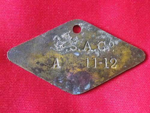 BRITISH SOUTH AFRICA COMPANY. - BSACo -  HUT TAX TOKEN  FOR MALE 1911/12 - AREA "A"  - (4541)