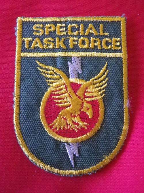 SAP SPECIAL TASK FORCE - OBSOLETE RH EMBROIDERED PATCH -(GREEN) - DINNES 3474  (100)