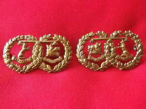 GREAT BRITAIN - ARGYLL & SUTHERLAND HIGHLANDERS -  PAIR OF OFFICERS ? COLLAR BADGES   (V137)