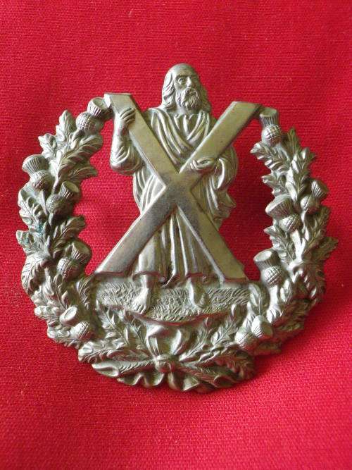 GREAT BRITAIN - CAMERON HIGHLANDERS W/M  HEADDRESS  BADGE - NO SCROLL   (V136)