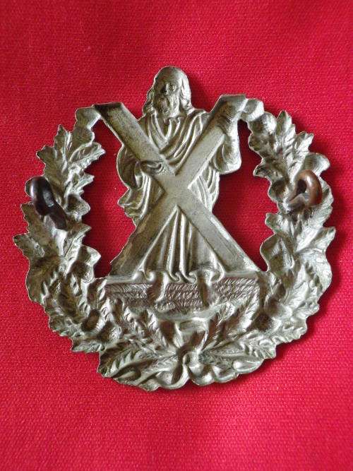 GREAT BRITAIN - CAMERON HIGHLANDERS W/M  HEADDRESS  BADGE - NO SCROLL   (V136)