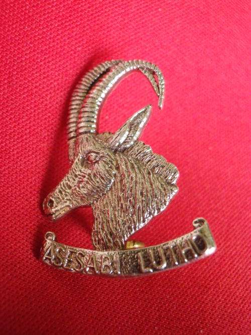 RHODESIAN ARMOURED CAR REGT. OFFICERS SILVER ?  BERET  BADGE  - (V160)