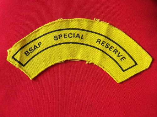 RHODESIA - BSAP SPECIAL RESERVE PRINTED SHOULDER TITLE - UDI PERIOD (4908)