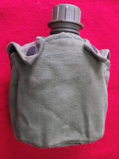 RHODESIAN ARMY - WATER BOTTLE + POUCH (WILLIAM SMITH & GOUROCK)  GOOD CONDITION, INSCRIBED (5345)