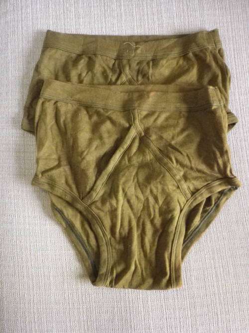RHODESIAN ARMY ISSUE PAIR UNDERPANTS ! SIZE 81 CM - MADE BY MERIDIAN - AS NEW  (5344)