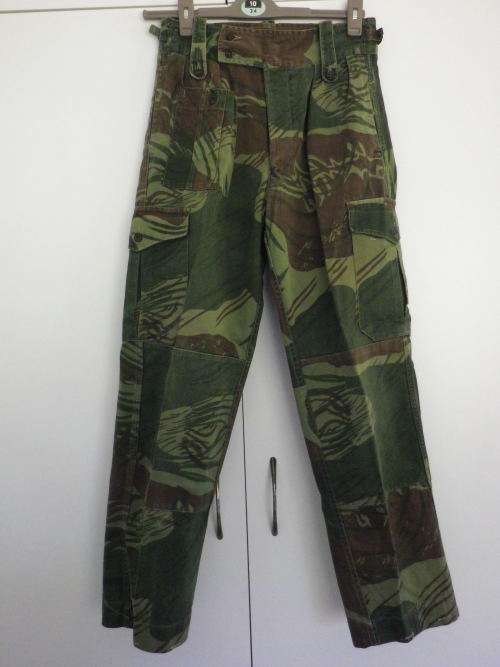 RHODESIAN ARMY CAMO LONGS - UNCOMMON GREEN BASE/GROUND COLOUR - AS ISSUED EARLY 1970'S  (3237)