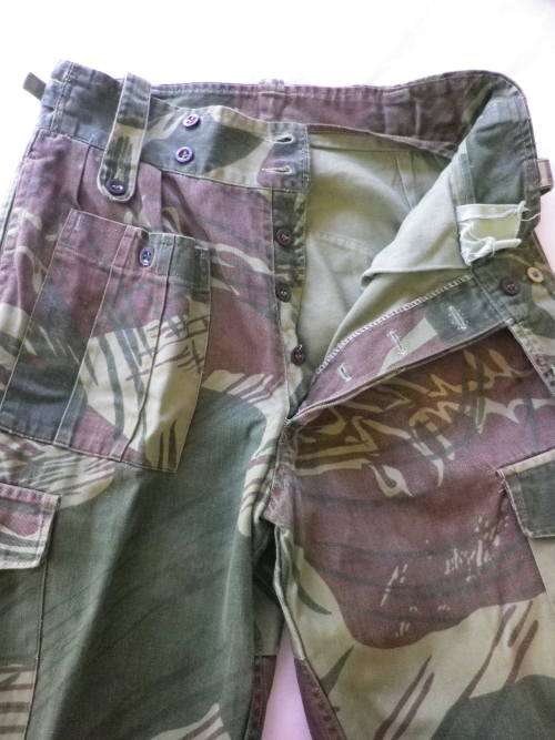 RHODESIAN ARMY CAMO LONGS - UNCOMMON GREEN BASE/GROUND COLOUR - AS ISSUED EARLY 1970'S  (3237)
