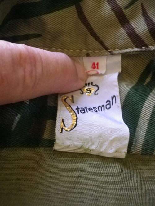 RHODESIAN CAMO S/SLEEVE SHIRT - INCLUDES VERY RARE EMBROIDERED RECCE SHOULDER FLASH SEE BELOW.(3232)