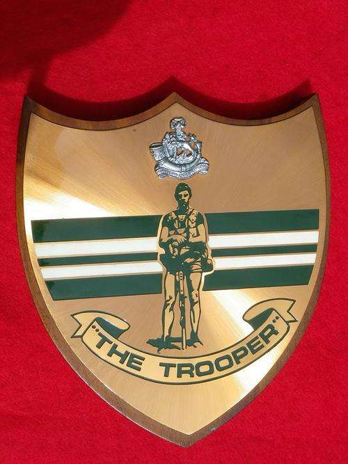 RHODESIA - RHOD LIGHT INFANTRY "THE TROOPER" PLAQUE FROM APPROX. 1981