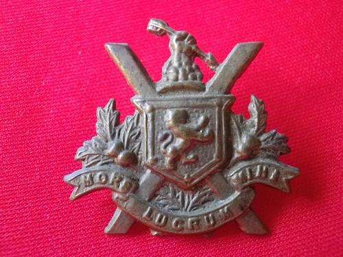 SOUTH AFRICA  SCOTTISH GILDING METAL COLLAR & SPORRAN BADGE 1915-1919