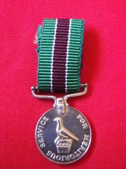 RHODESIA PRISON MEDAL (PMS) MINIATURE FOR MERITORIUS SERVICE - UDI PERIOD