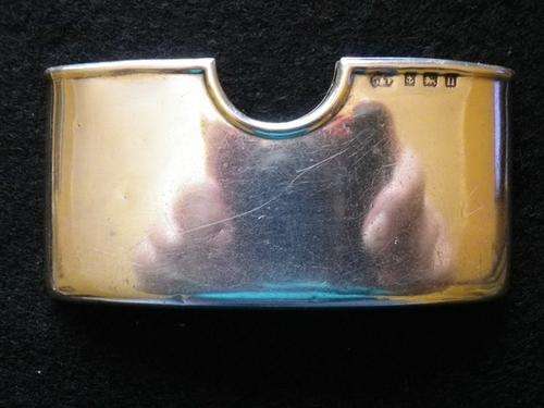 HALLMARKED SILVER "CURVED CALLING CARD CASE" - ASSAYED B/HAM 1915 -  25 GRAMS