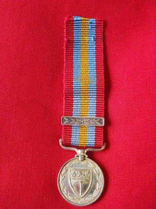 RHODESIA- EXEMPLARY SERVICE MEDAL + RIBBON -  MINIATURE MEDAL - UDI PERIOD