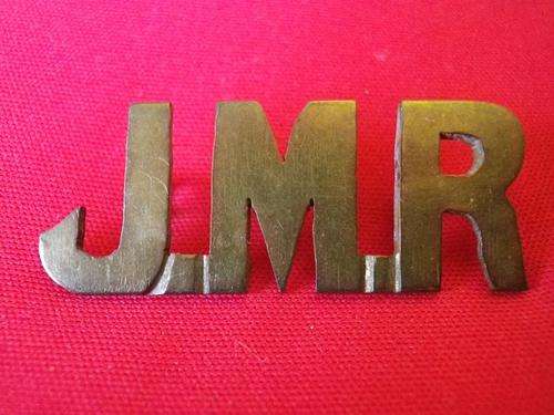 SA - JOHANNESBURG MOUNTED RIFLES  -  BRASS SLOUCH HAT BADGE BOER WAR (OWEN 2142)