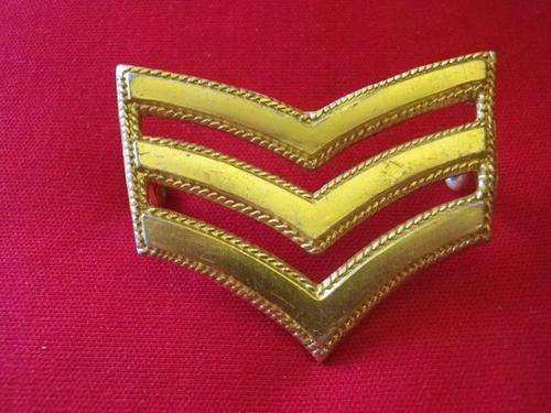 RHODESIA BSAP - SGT. GOLD ANODISED RANK BADGE 1940'S ONWARDS