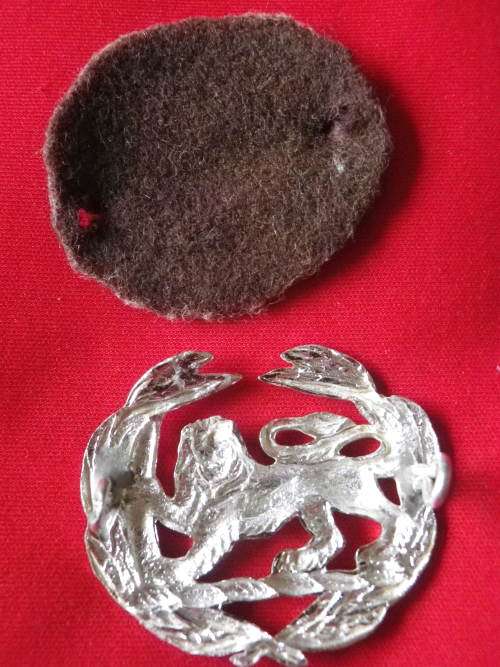 RHODESIAN ARMY - WO2 SILVER ANODISED WRIST BADGE WITH SELOUS SCOUT FELT BACKING  (50)