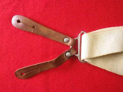 RHODESIAN ARMY ISSUE BRACES - WORN WITH GREENS - STAMPED RHOD & NYASALAND GOVT.    (3264)