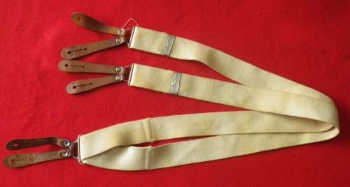 RHODESIAN ARMY ISSUE BRACES - WORN WITH GREENS - STAMPED RHOD & NYASALAND GOVT.    (3264)