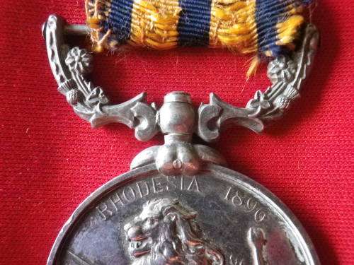 BSACo RHODESIA 1896 FULL SIZE MEDAL + MASHONALAND 1897 BAR  - VICTORIA RIFLES - UNRESEARCHED  (5491)