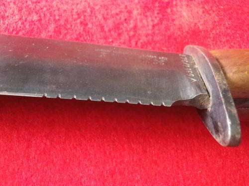 BRITISH RAF WW2 PILOTS SURVIVAL KNIFE - 27C / 2360 MOD MADE J NOWILL- SEE BELOW  (1008)