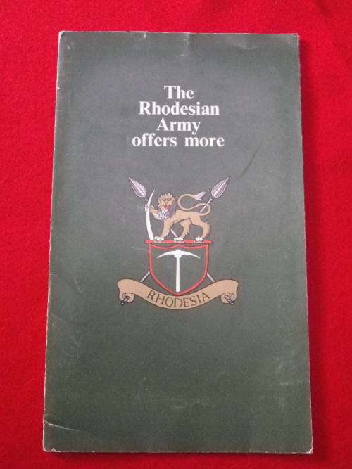 RHODESIAN ARMY - PROMOTIONAL FOLDER + "CONDITIONS OF SERVICE" BOOKLET + PAY SCALE CARD (5586)