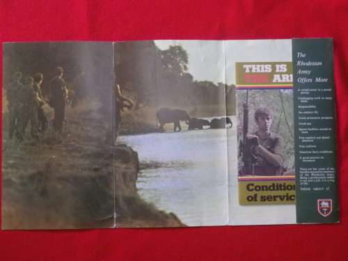 RHODESIAN ARMY - PROMOTIONAL FOLDER + "CONDITIONS OF SERVICE" BOOKLET + PAY SCALE CARD (5586)
