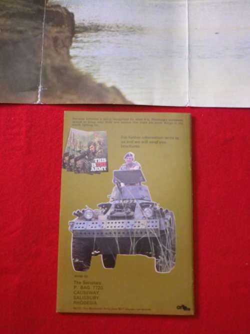 RHODESIAN ARMY - PROMOTIONAL FOLDER + "CONDITIONS OF SERVICE" BOOKLET + PAY SCALE CARD (5586)