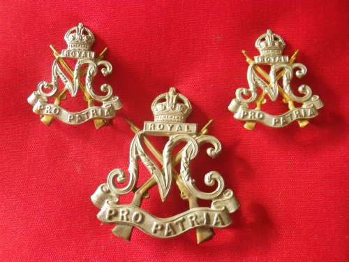 SADF - ROYAL NATAL CARBINEERS BI/METAL CAP + COLLAR BADGES 1936-64    (5824)