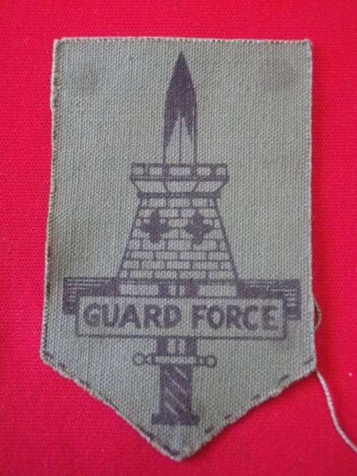RHODESIA - GUARD FORCE CLOTH BADGE FOR CAMMO CAP    - UNCOMMON      (3452)