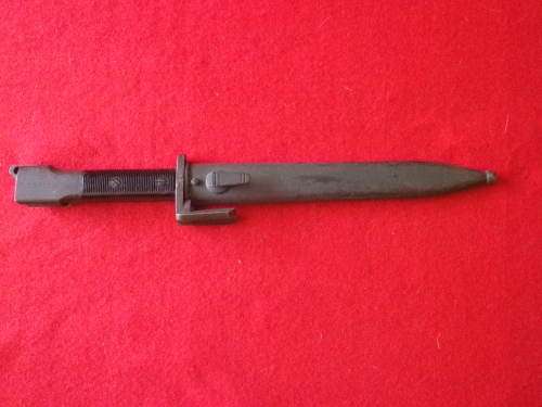 SA / RHODESIA M1 FAL TYPE A BAYONET + METAL SCABBARD - MADE BY FN - SA "UM" STAMP + No. - RARE(6075)