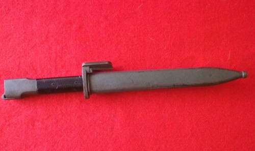 SA / RHODESIA M1 FAL TYPE A BAYONET + METAL SCABBARD - MADE BY FN - SA "UM" STAMP + No. - RARE(6075)
