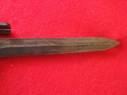 SA / RHODESIA M1 FAL TYPE A BAYONET + METAL SCABBARD - MADE BY FN - SA "UM" STAMP + No. - RARE(6075)