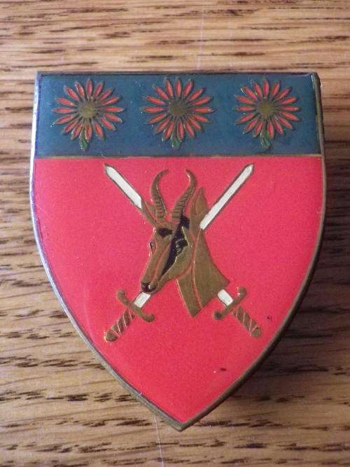 SADF - NORTHERN TRANSVAAL COMMAND HQ LEFT HAND FLASH + BACKING  - ALL PINS - DINNES 4317      (4036)