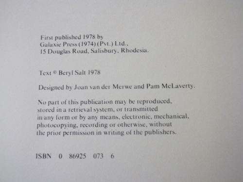"THE VALIANT YEARS" BY BERYL SALT - HC + DW -     ISBN 0 86925 073 6    (6170)