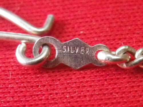 RHODESIAN STAMPED SILVER PENDANT + CHAIN - FLAME LILY + NATIONAL ANTHEM - MADE REUTELER  (6182)