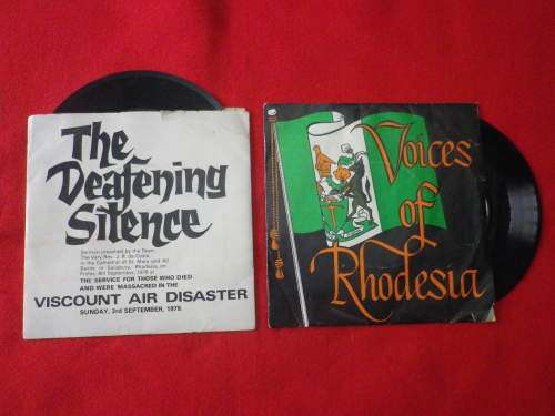 RHODESIA -  2 X SEVEN SINGLES - "VOICES OF RHODESIA" + "THE DEAFENING SILENCE"      (6183)