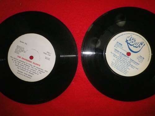 RHODESIA -  2 X SEVEN SINGLES - "VOICES OF RHODESIA" + "THE DEAFENING SILENCE"      (6183)