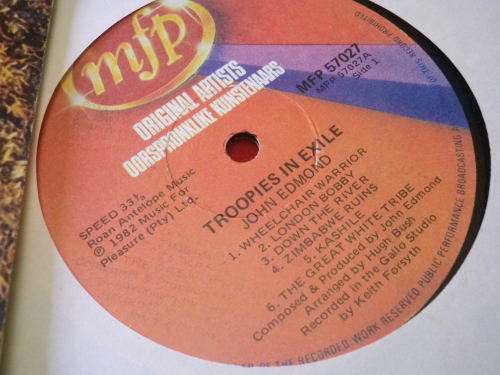 RHODESIAN LP - "TROOPIES IN EXILE"    BY JOHN EDMOND 1982       (6187)