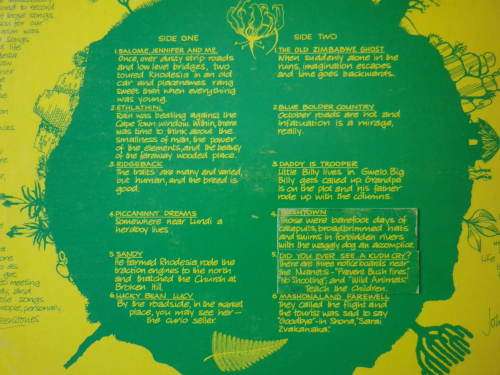 RHODESIAN LP " LIFE IN RHODESIA" BY "THE GREENSTONES" (NEW ZEALANDERS)  SONGS BY JOHN EDMOND (6189)