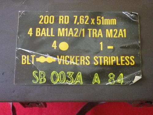SADF - AMMO BOX, BROWN PLASTIC   "7.62 BELT VICKERS STRIPLESS"       (4152)