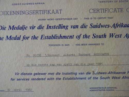 SAP / SWAPOL - GOOD BORDER WAR MEDAL GROUP AS NAMED (DECEASED) - SEE MORE INFO BELOW      (6279)