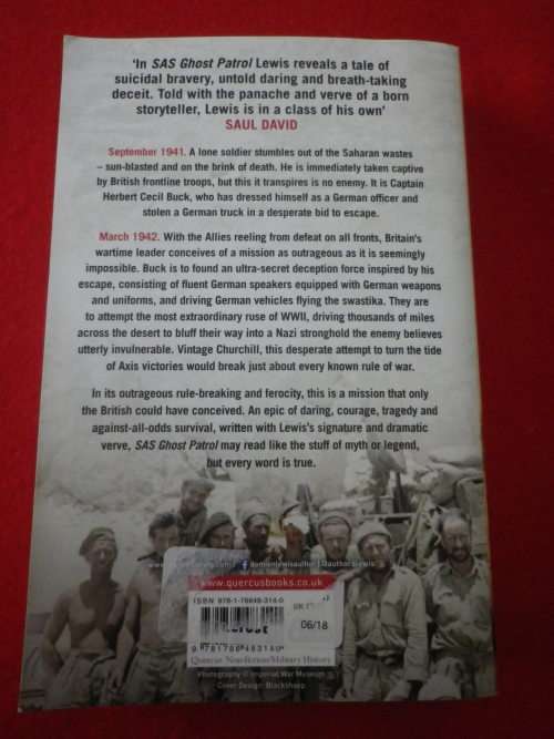 "SAS GHOST PATROL" BY DAMIEN LEWIS  WW2 ERA    - SC / 340 Pgs     (3661)