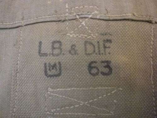 SADF- P61 KHAKI RIG - LARGE PACK, YOKE, WEB BELT, KIDNEY + AMMO POUCHES - INSCRIBED + STAMPED (4315)