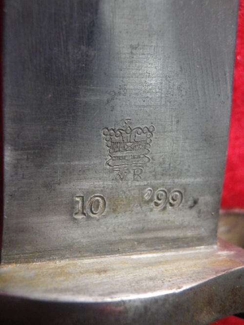 BRITISH LEE METFORD P1888 MK1 TYPE 2 RIFLE BAYONET - STAMPED "ILH" "EFT" ETC SEE BELOW (6576)