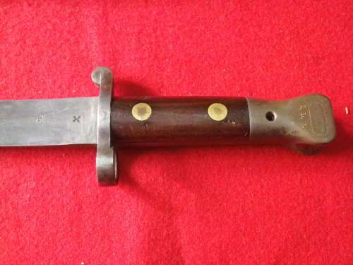 BRITISH LEE METFORD P1888 MK1 TYPE 2 RIFLE BAYONET - STAMPED "ILH" "EFT" ETC SEE BELOW (6576)