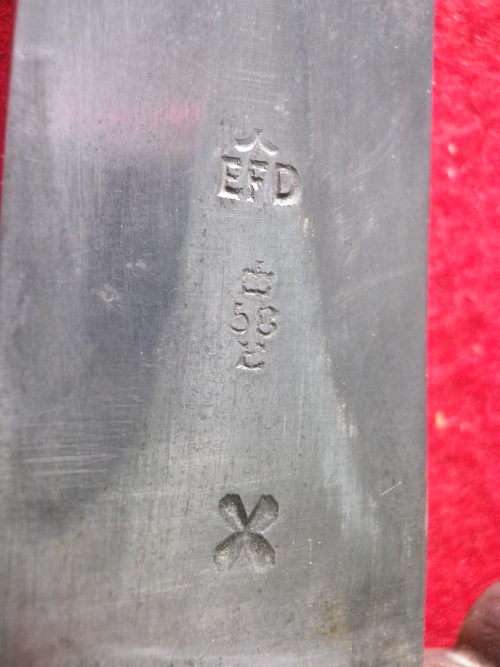 BRITISH LEE METFORD P1888 MK1 TYPE 2 RIFLE BAYONET - STAMPED "ILH" "EFT" ETC SEE BELOW (6576)