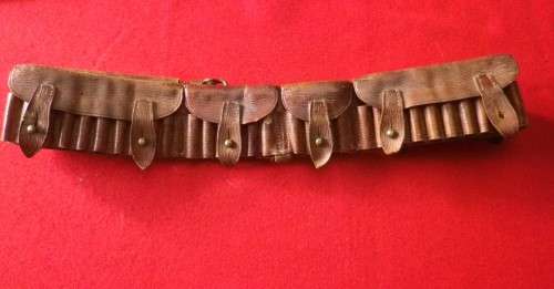 BRITISH LEE METFORD P1897 BOER WAR LEATHER BANDOLIER - MADE BARNSBY 1901 - SEE BELOW  (6574)