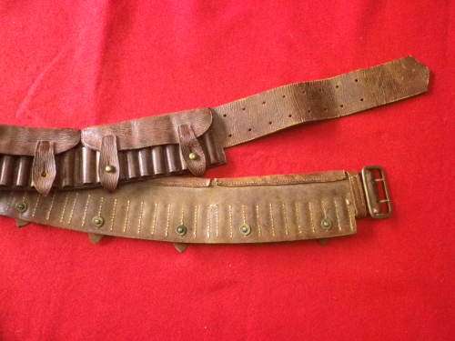 BRITISH LEE METFORD P1897 BOER WAR LEATHER BANDOLIER - MADE BARNSBY 1901 - SEE BELOW  (6574)