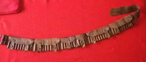 BRITISH LEE METFORD P1897 BOER WAR LEATHER BANDOLIER - MADE BARNSBY 1901 - SEE BELOW  (6574)